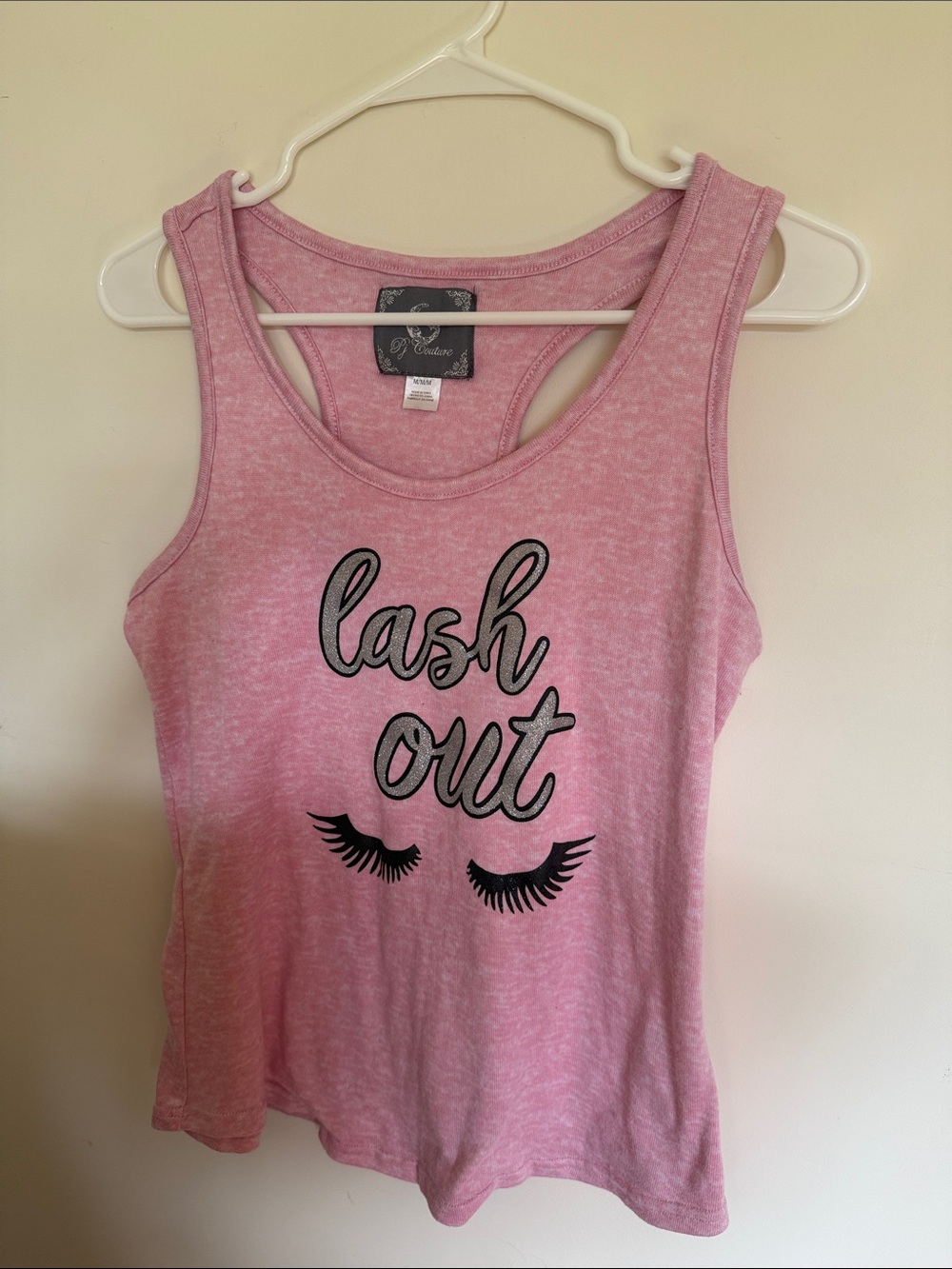 Pj Couture Pink 'Lash Out' Graphic Racerback Tank